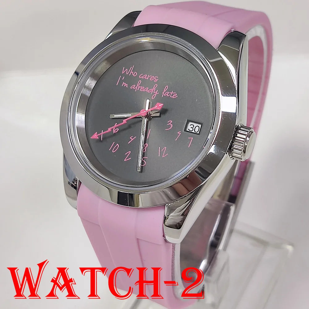 Hot sale NH35A watch for man Who cares if I'm already late NH35 Automatic Movement Sapphire glass 39mm NH35 watches