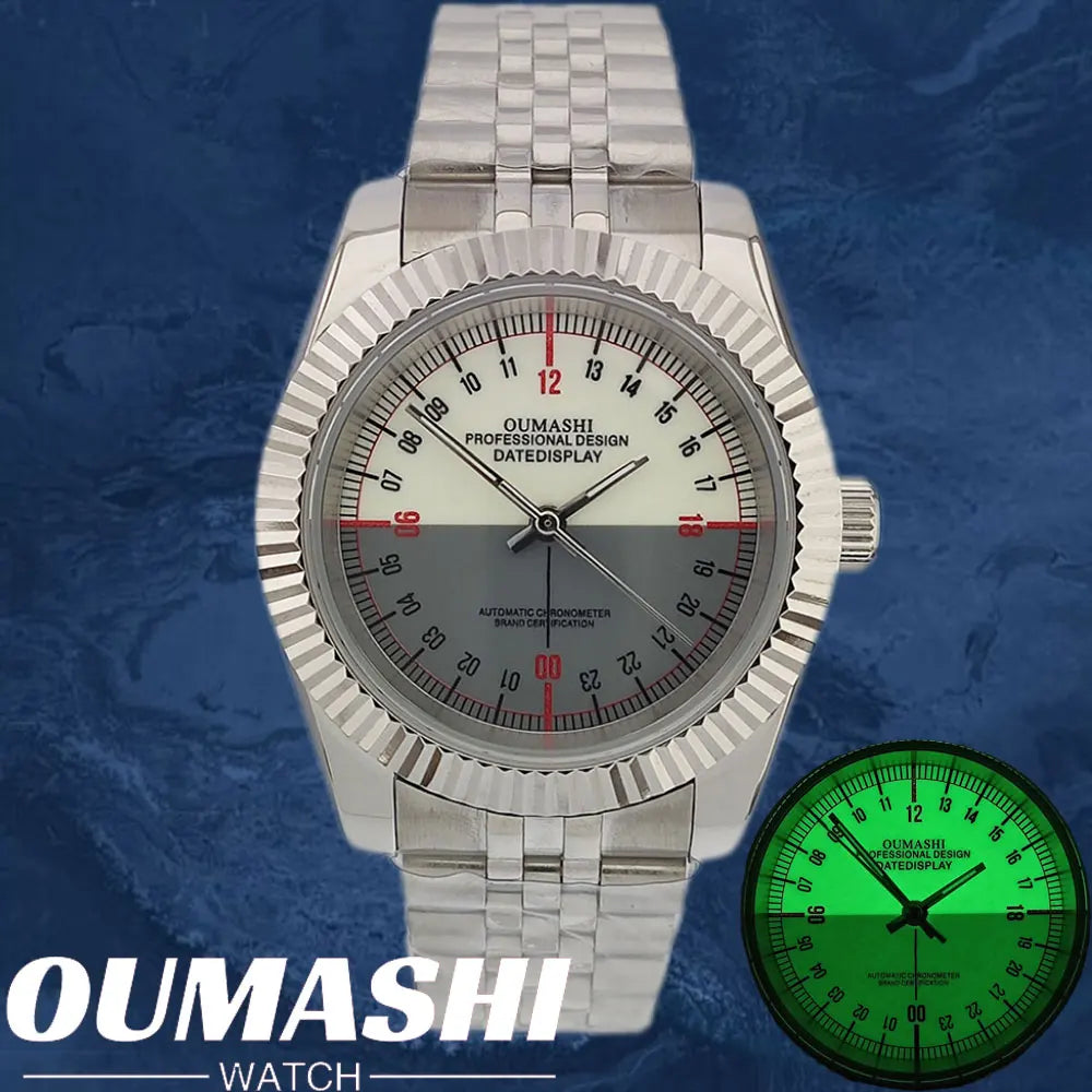 New 36mm/39mm watch NH35A automatic mechanical luxury Sapphire C3 luminous waterproof 100 m RELOJ 24-hour watch OUMASHI brand