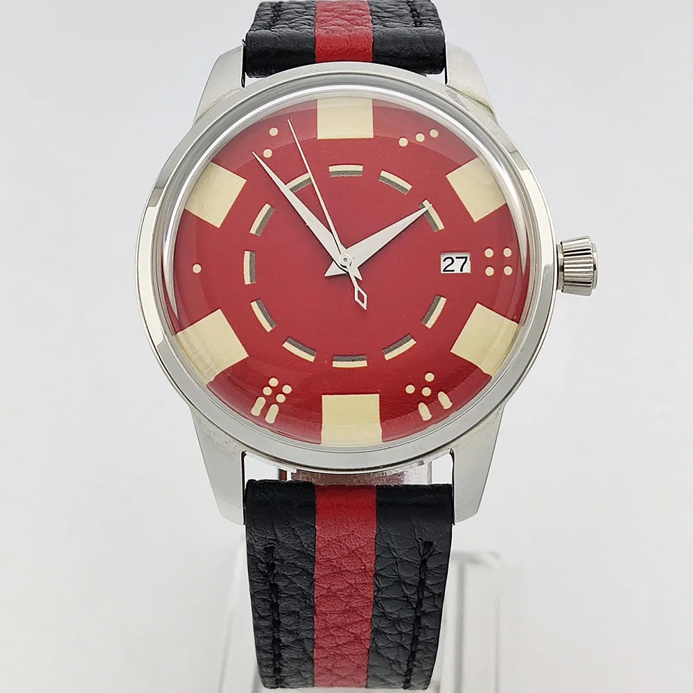 OUMASHI designs the new NH35A mechanical watch for men Russian Roulette Game Mineral Glass Diamond dial for men's watch