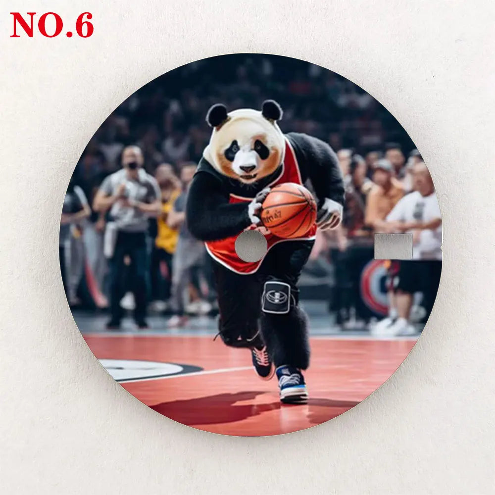 Watch dial 28.5mm NH35 dial custom-made Panda Warrior dial, color printing, watch components are suitable for NH35/36 movement