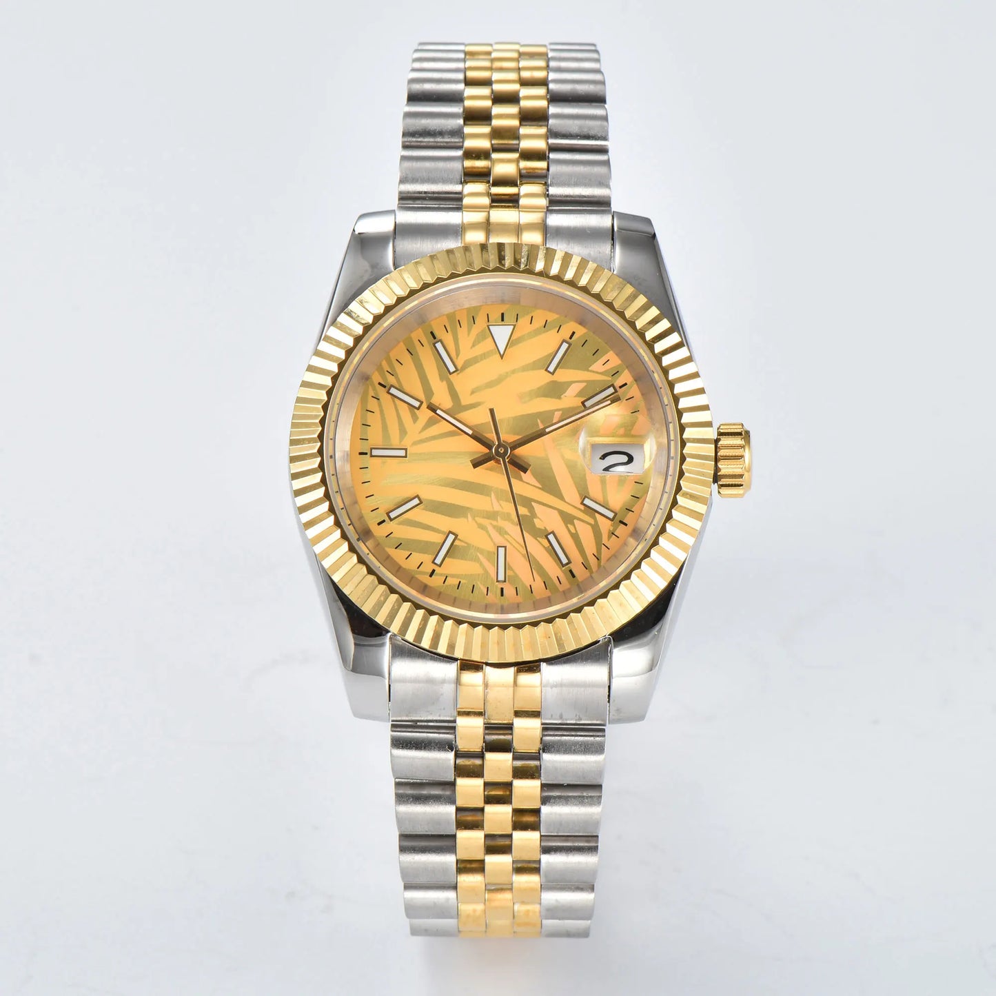 Business 36mm/39mm Men's watch NH35A Automatic movement Gold case Roman dial Blue AR Sapphire glass date stainless steel strap