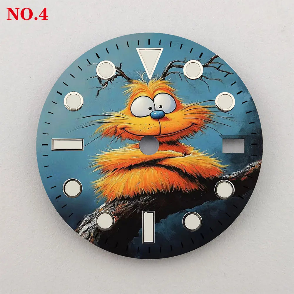 The 28.5mm animal element dial NH35 dial creative color-printed series dial is suitable for NH35/36 movement watch accessories