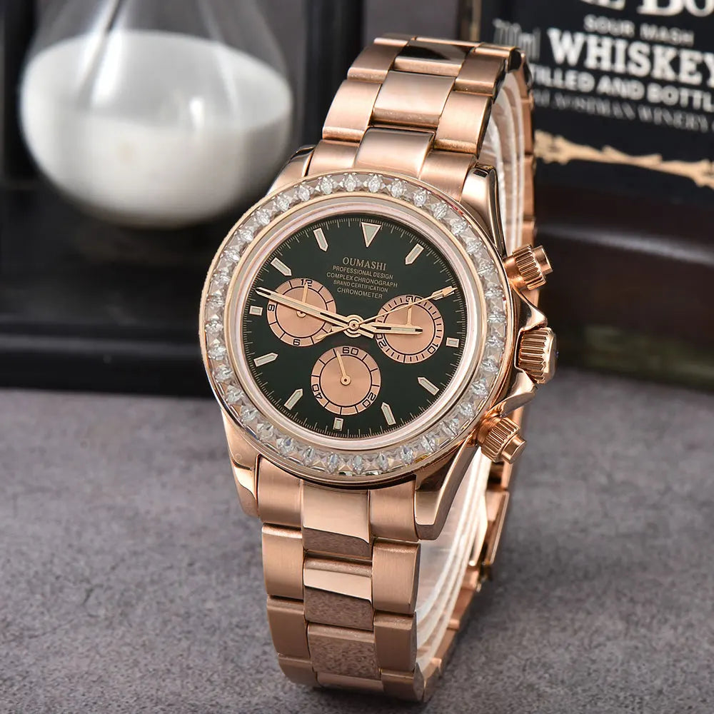 Men watches GEM Automatic Watch 39mm 4130 Chronograph Mechanical Wristwatch Sapphire Triple Windows Waterproof 10ATM 7750 watch