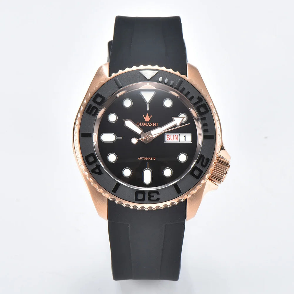 men Watch OUMASHI brand WATCH NH36 Watch NH35 Rainbow Dial Automatic mechanical movement sapphire rubber belt waterproof watch