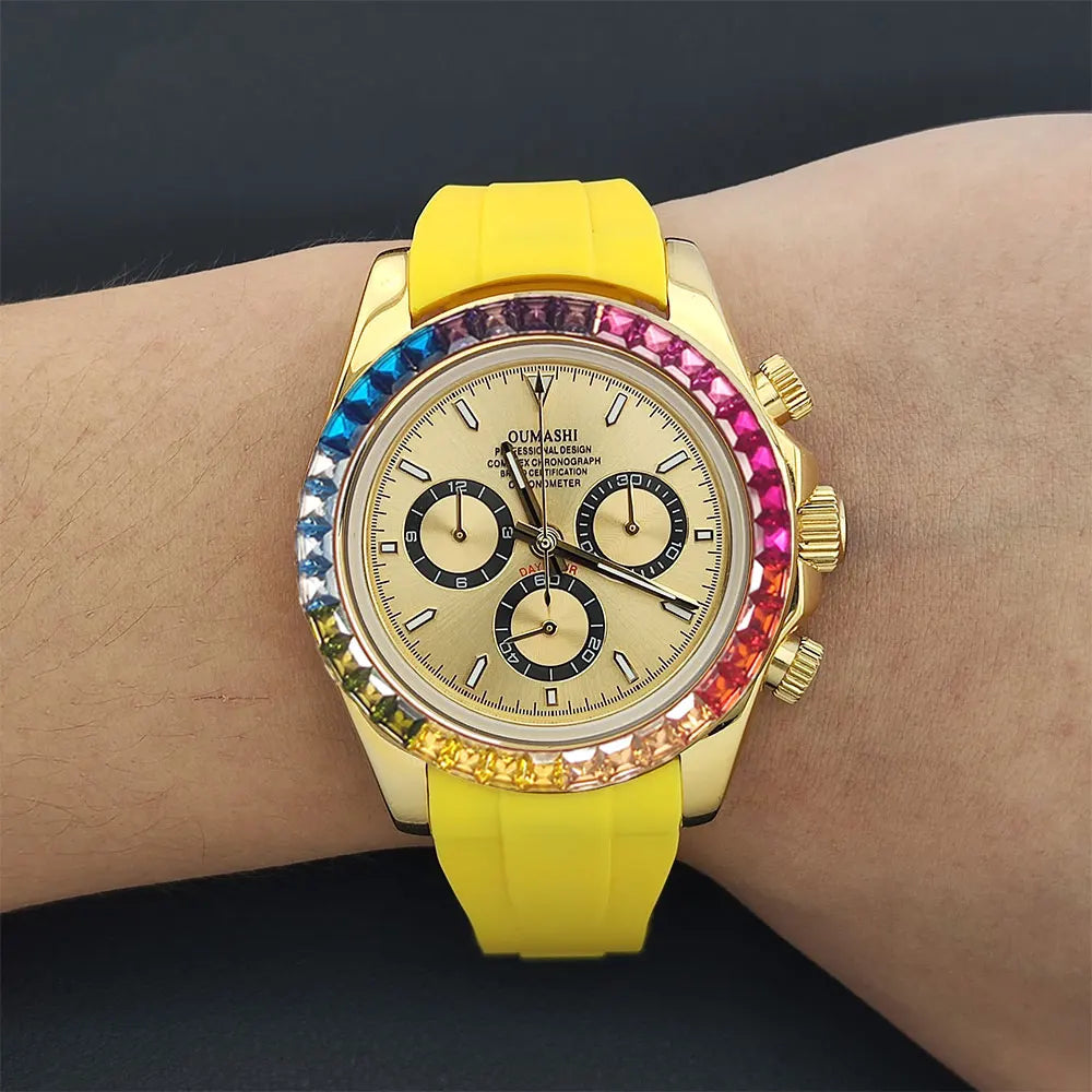 Luxury watches gold Chronograph Equation Racing Men Automatic Mechanical Watch Waterproof 10ATM Sapphire 4801 4130 Movement