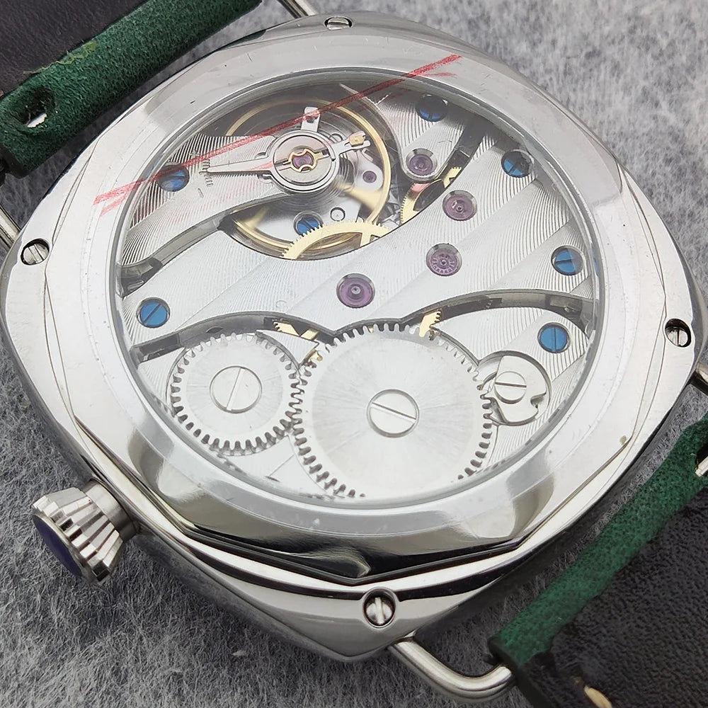 Watches 45mm Men's Manual Mechanical Watch FIT ST3600/eta6497 Movement Retro Style Luminous Mineral Glass 10ATM Water Resistance