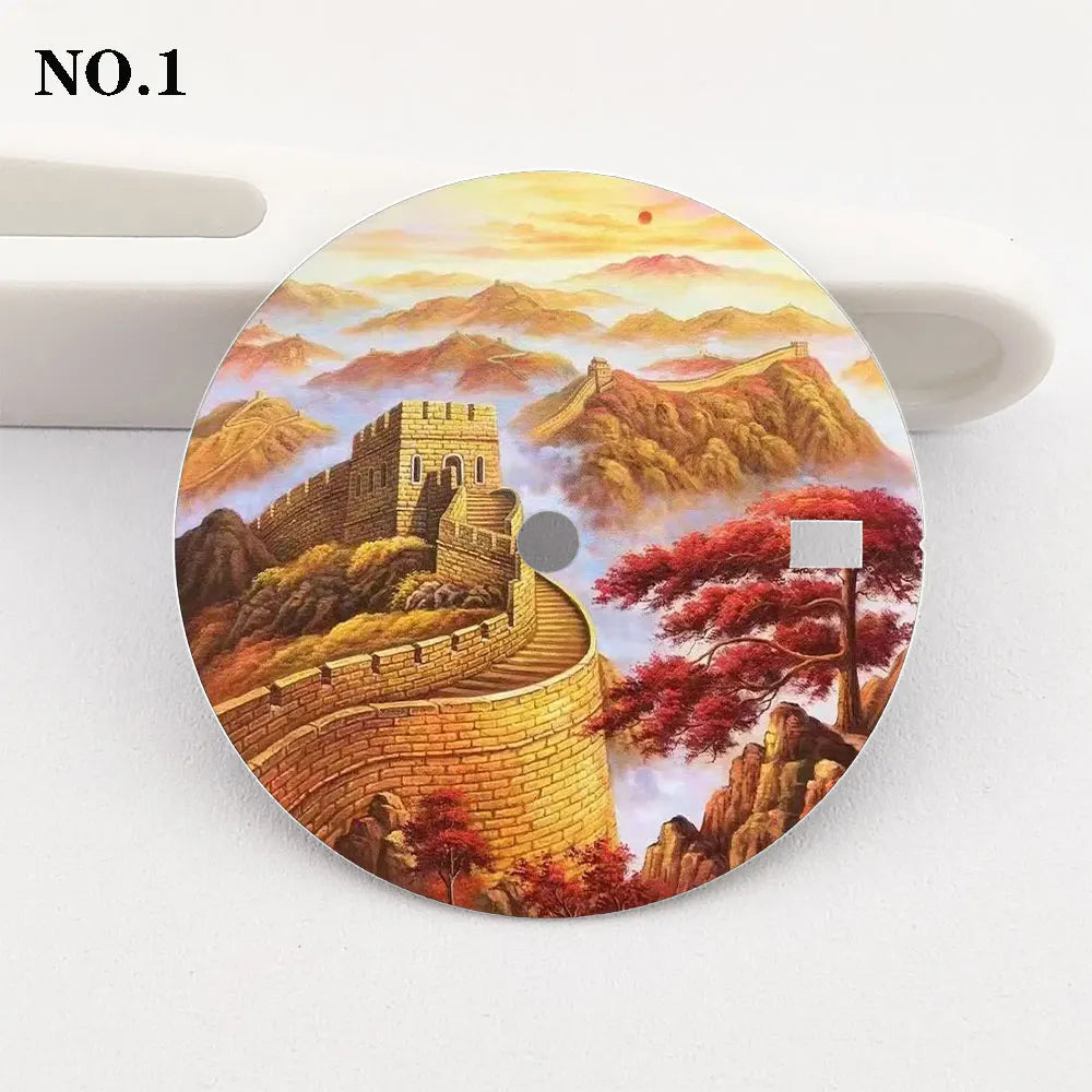 28.5mm NH35 dial from Beijing Great Wall Element Creative Color Printing Series is suitable NH35/36 movement watch accessories