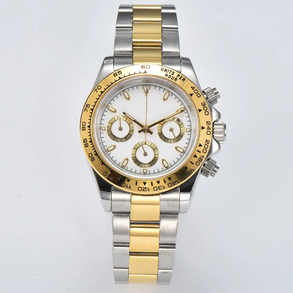 Luxury man 39.3mm quartz Chronograph Business Watch Men's VK Series 63 Sport Sapphire Glass Panda Dial Ceramic Bezel VK63 Watch