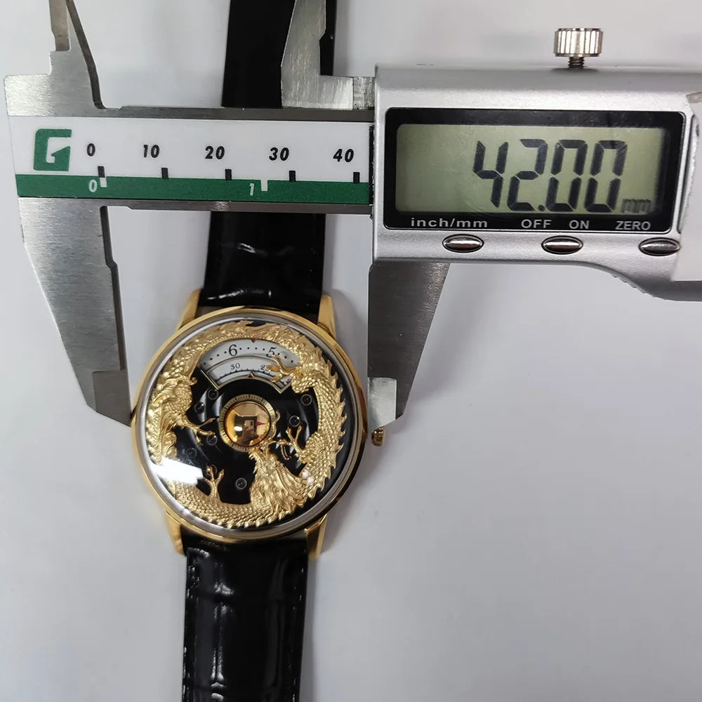 42mm Men's luxury watch Automatic Mechanical movement 316L stainless steel Watch Dragon Double Calendar Casual wear watch