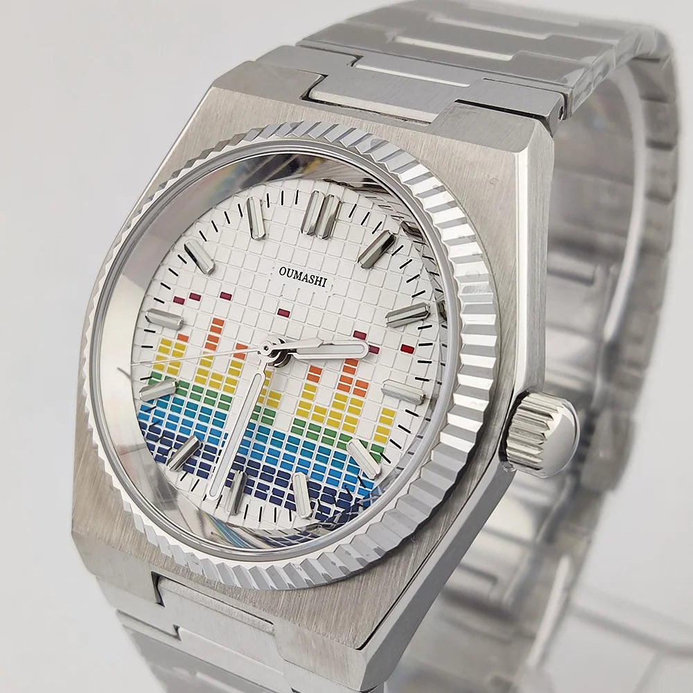 Watch Luxury 39.6mm Men's Mechanical Automatic Luminous C3 AR Sapphire glass NH35 100m waterproof Music Festival Watch for men