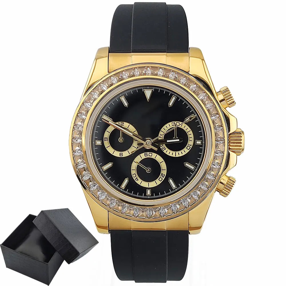 Luxury watches gold Chronograph Equation Racing Men Automatic Mechanical Watch Waterproof 10ATM Sapphire 4801 4130 Movement