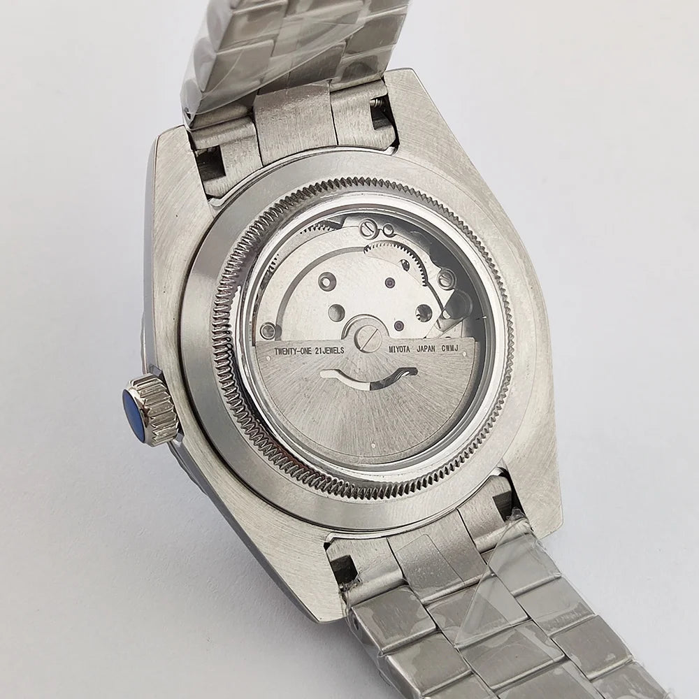 39mm OUMASHI WATCH men's mechanical watch sky blue Roman dial luxury automatic watch men's Japan MIYOTA 8285 sapphire crystal
