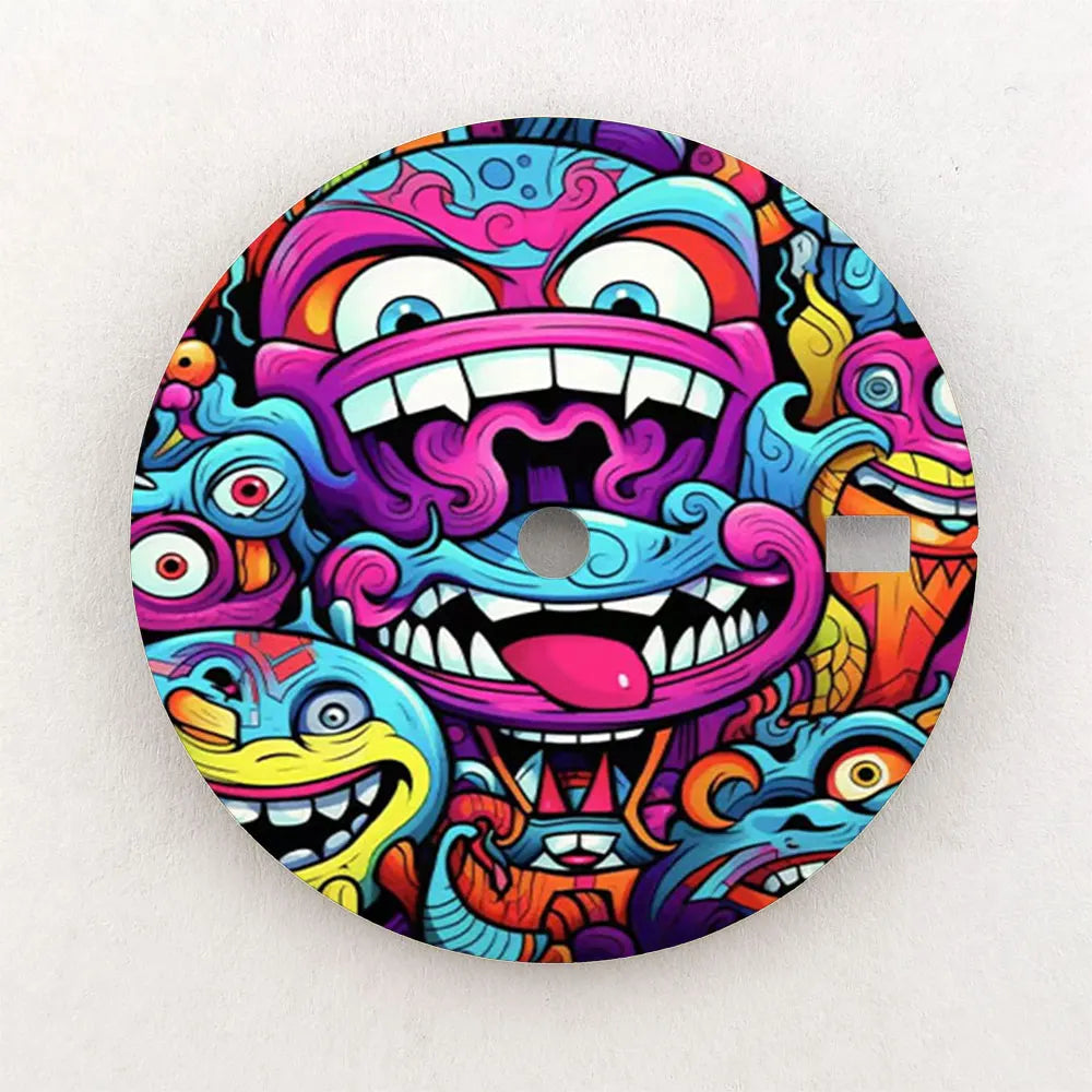 The 28.5mm dial NH35 dial creative color-printed series dial is suitable for NH35/36 movement watch accessories