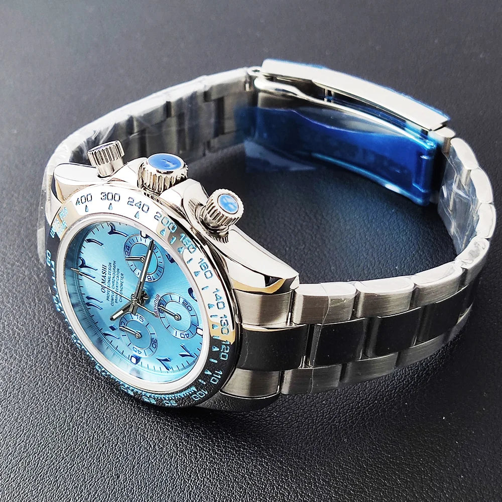 39.3mm watch VK Series 63 Men's watch Arabian Dial Men's watch Luxury Quartz watch VK63 Sport Chronograph Sapphire Glass watches