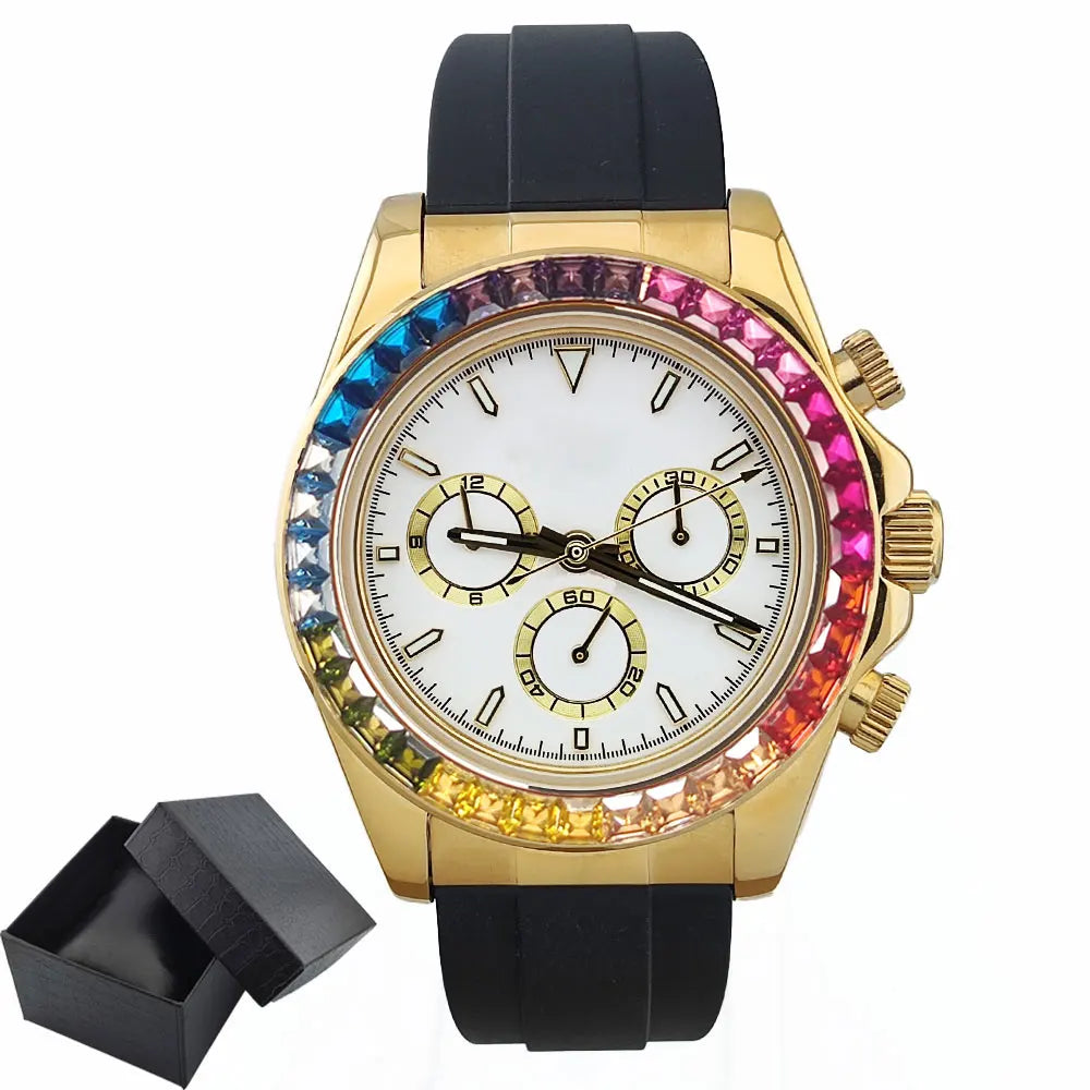 Luxury watches gold Chronograph Equation Racing Men Automatic Mechanical Watch Waterproof 10ATM Sapphire 4801 4130 Movement