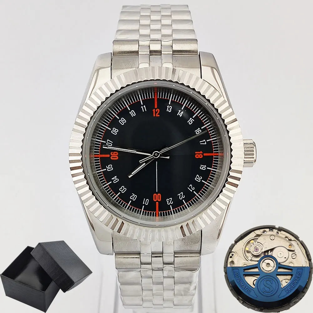 New 36mm/39mm watch NH35A automatic mechanical luxury Sapphire C3 luminous waterproof 100 m RELOJ 24-hour watch OUMASHI brand
