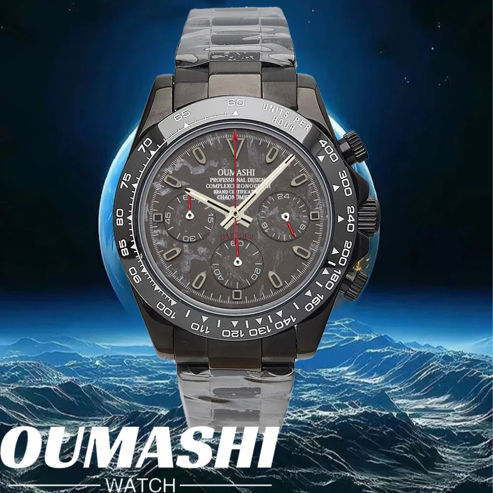 VK63 WATCH Luxury 39mm quartz Chronograph Business Watch Men's VK Series 63 Sport Sapphire Glass Ceramic bezel insert men watch