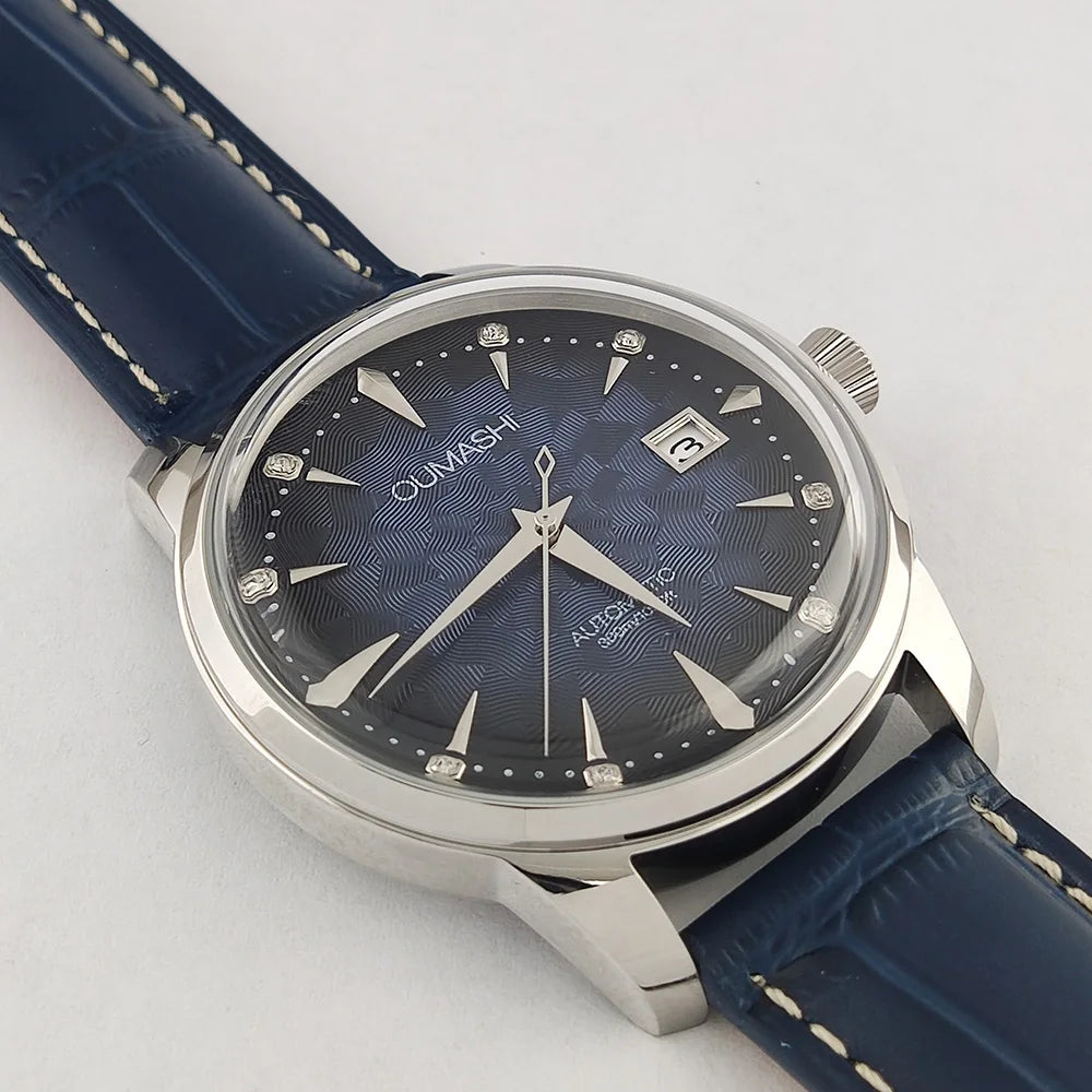 40.5mm Men's fashion watch Gemstone Series NH35 Automatic mechanical Men's Watch 10ATM Mineral glass waterproof leather strap