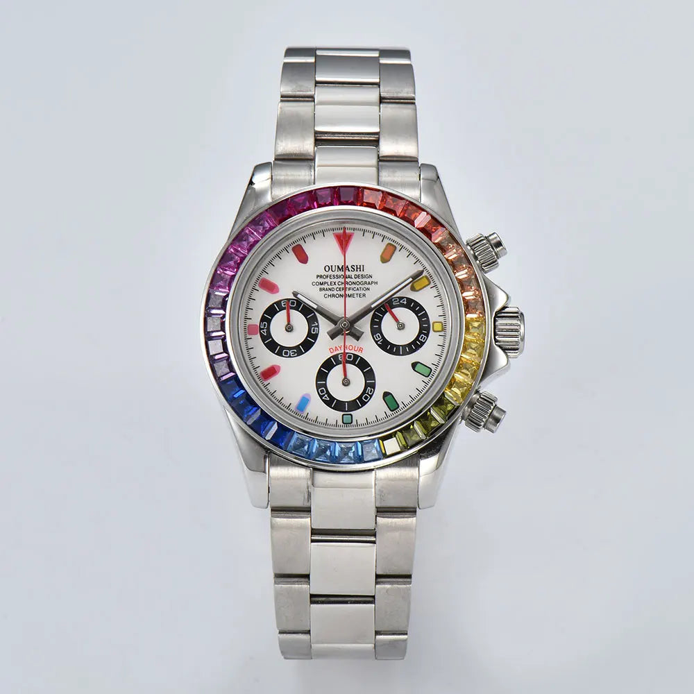 Men's VK63 Chronograph Watch Sapphire glass stainless steel waterproof case Luminous solid case Men's sports watch