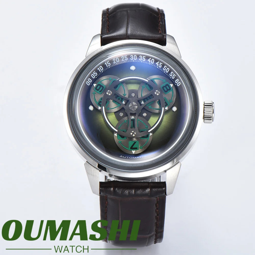 MIYOTA 8215 men's watch 42mm improved Automatic mechanical movement 316L green luminous stainless steel case will turn the watch