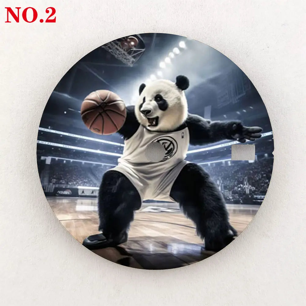Watch dial 28.5mm NH35 dial custom-made Panda Warrior dial, color printing, watch components are suitable for NH35/36 movement
