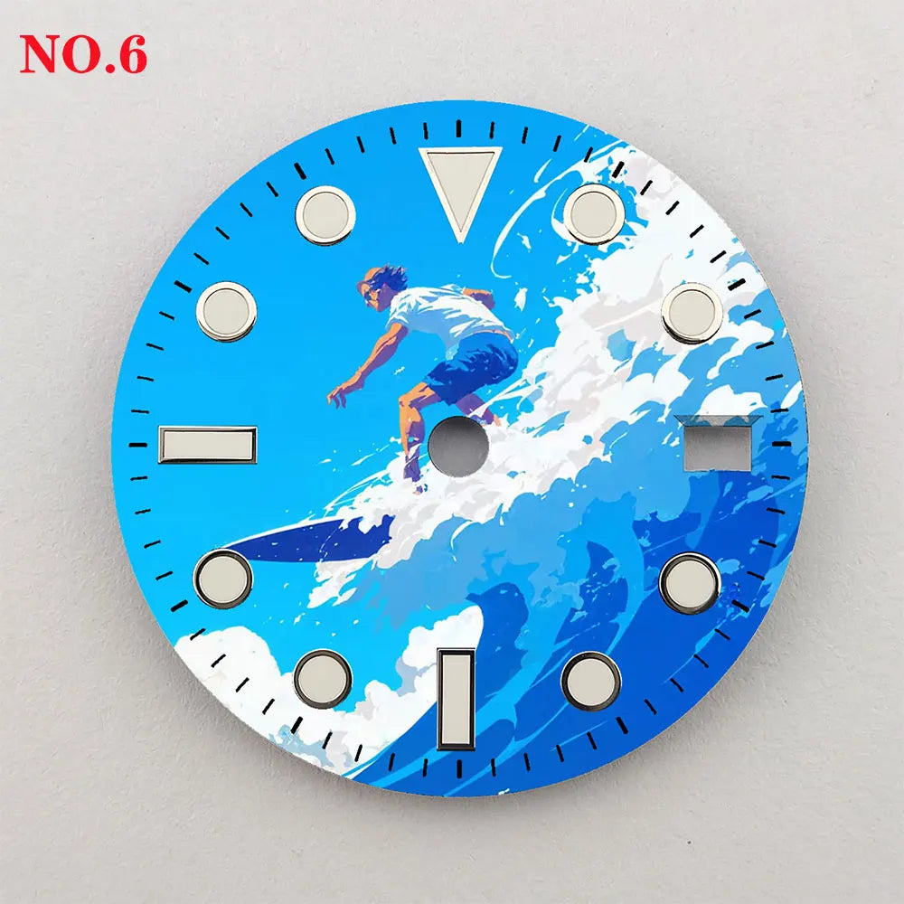 Watch dial 28.5mm NH35 dial  custom dial color printing watch components are suitable for NH35/36 movement