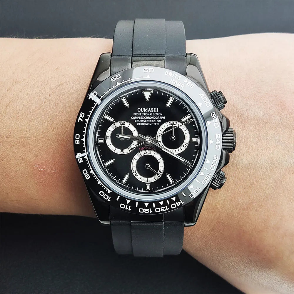 Luxury Multifunction Wristwatch black 4130 watch Men's automatic mechanical Watches for Men Chronograph Watch Sapphire Luminous