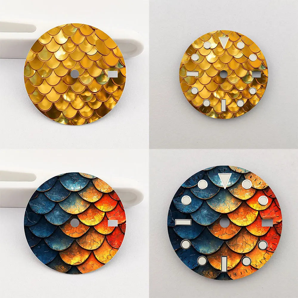 The 28.5mm dragon scale pattern dial NH35 dial creative color-printed series dial is suitable for NH35/36 movement watch accesso