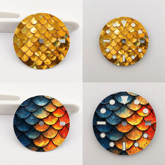 The 28.5mm dragon scale pattern dial NH35 dial creative color-printed series dial is suitable for NH35/36 movement watch accesso
