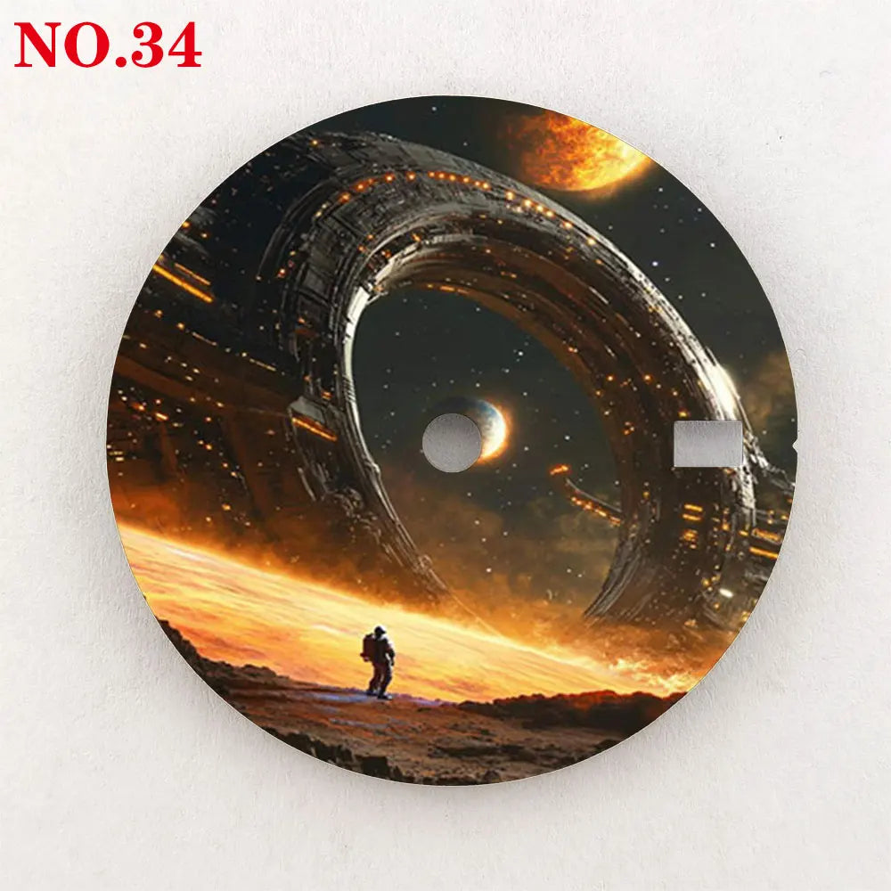 28.5mm watch dial NH35 dial astronaut custom dial color printing watch components compatible with NH35/36 movement