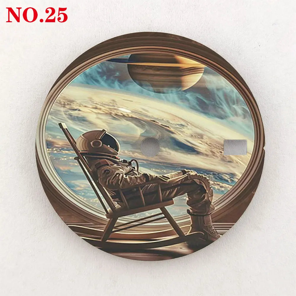 28.5mm watch dial NH35 dial astronaut custom dial color printing watch components compatible with NH35/36 movement