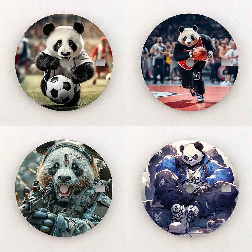 Watch dial 28.5mm NH35 dial custom-made Panda Warrior dial, color printing, watch components are suitable for NH35/36 movement