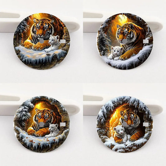 The 28.5mm tiger-patterned dial NH35 dial creative color-printed series dial is suitable for NH35/36 movement watch accessories