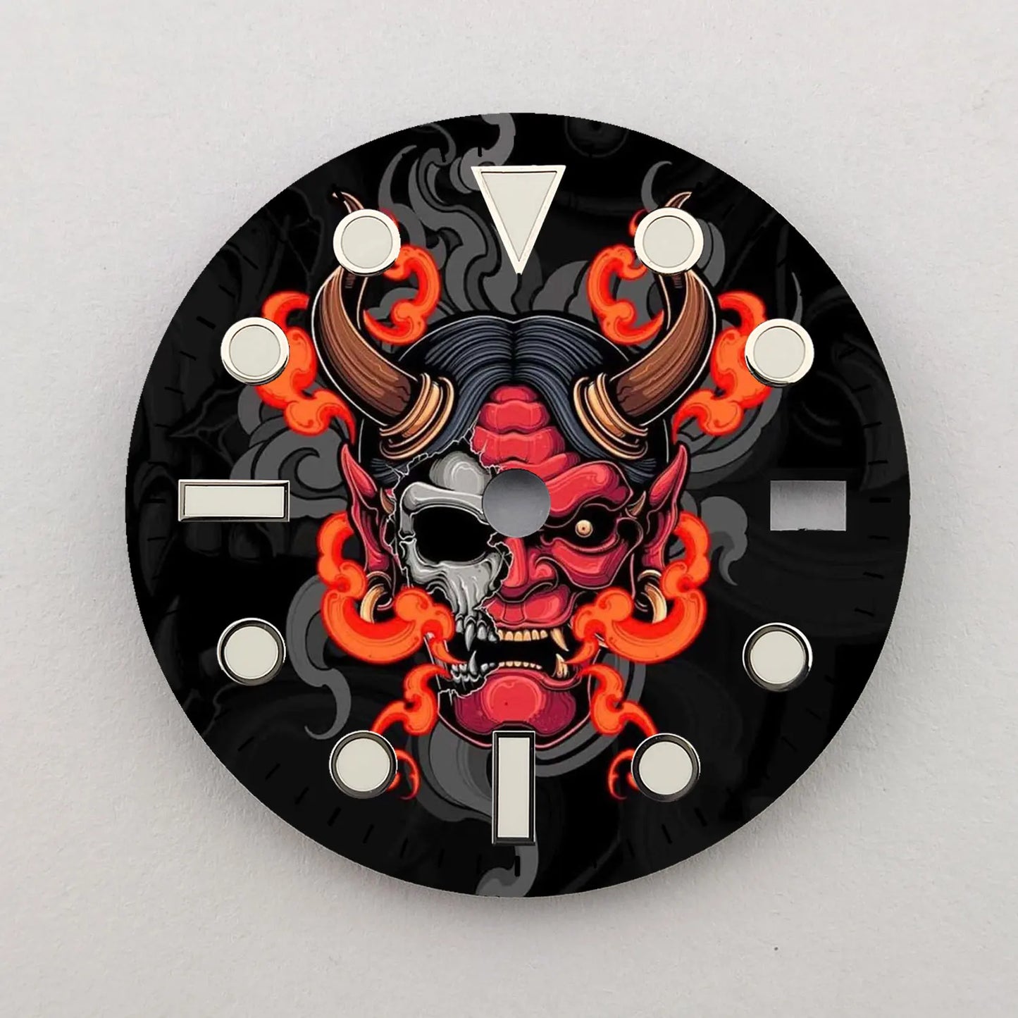 The 28.5mm dial samurai element NH35 dial creative color-printed series dial is suitable for NH35/36 movement watch accessories