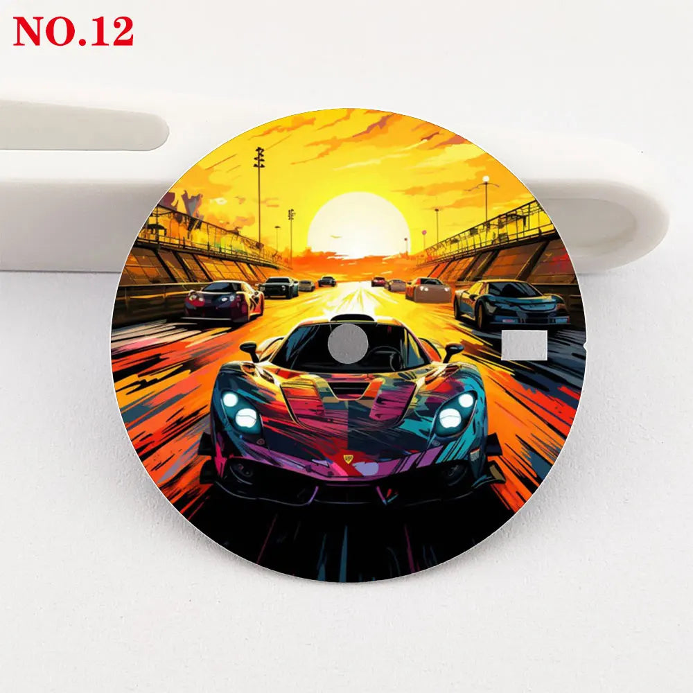 The 28.5mm dial NH35 dial sports car creative color-printed series dial is suitable for NH35/36 movement wristwatch accessories