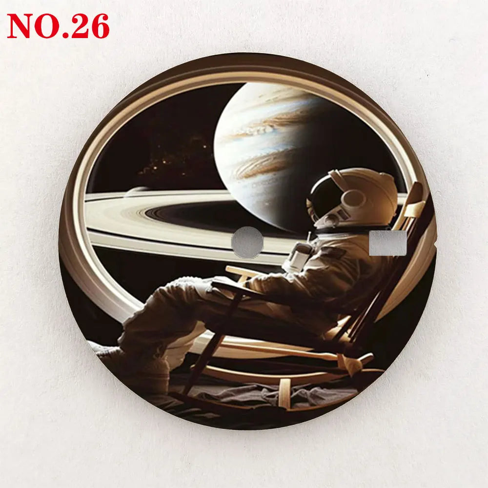 28.5mm watch dial NH35 dial astronaut custom dial color printing watch components compatible with NH35/36 movement