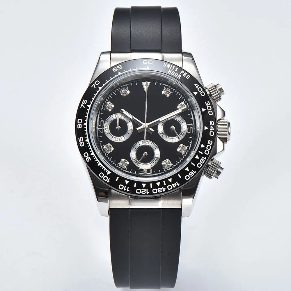 VK63 Watch 39.3mm Luxury Watch Men's Chronograph New men's rubber Bracelet Business Watch Men's VK63 Men's  Waterproof 10ATM