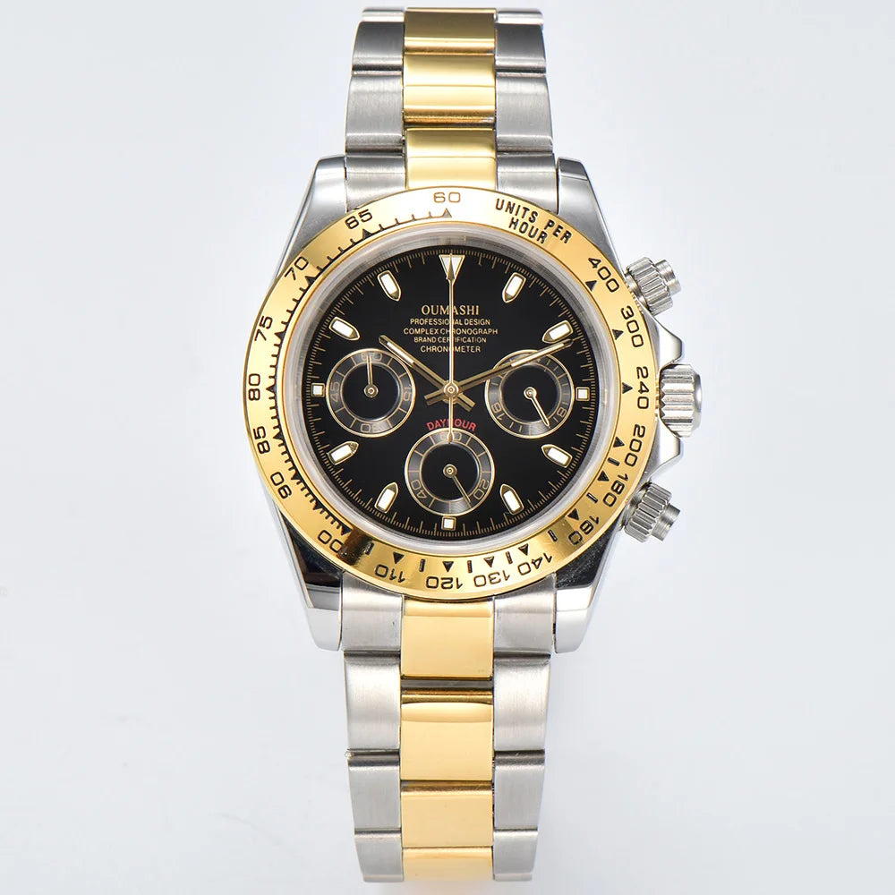 Luxury man 39.3mm quartz Chronograph Business Watch Men's VK Series 63 Sport Sapphire Glass Panda Dial Ceramic Bezel VK63 Watch