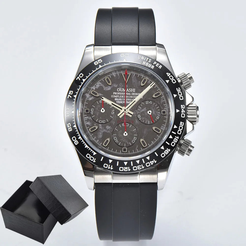 VK63 WATCH Luxury 39mm quartz Chronograph Business Watch Men's VK Series 63 Sport Sapphire Glass Ceramic bezel insert men watch