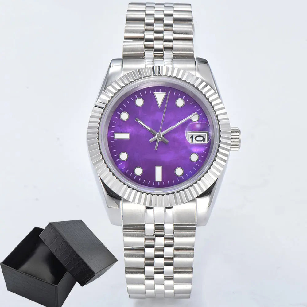Watches 36mm 39mm NH35 watch Movement Purple Blue Green Gold Mother of Pearl 316 Stainless steel NH35a Mechanical watch for men