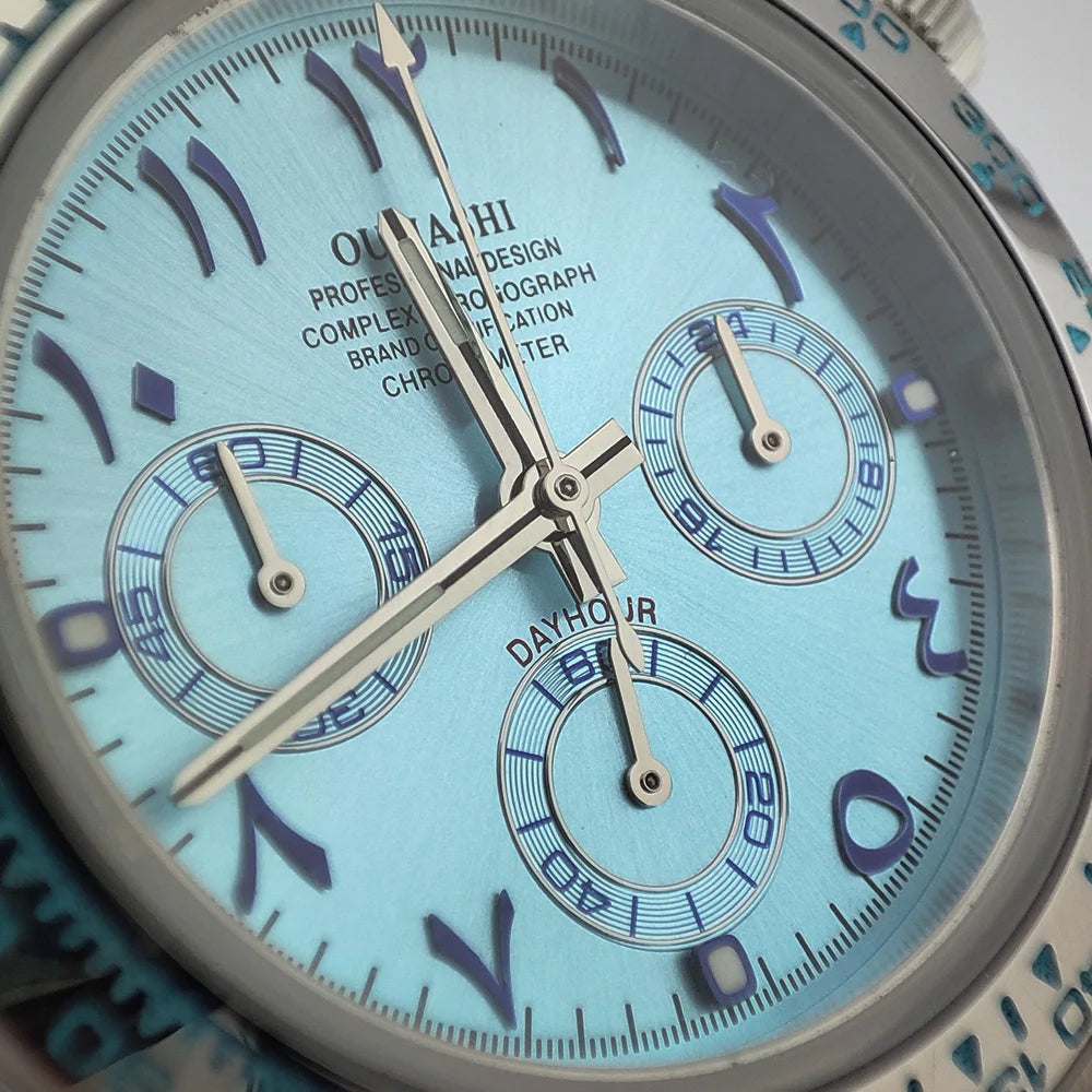 39.3mm watch VK Series 63 Men's watch Arabian Dial Men's watch Luxury Quartz watch VK63 Sport Chronograph Sapphire Glass watches