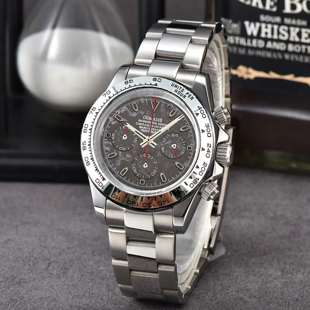 VK63 WATCH Luxury 39mm quartz Chronograph Business Watch Men's VK Series 63 Sport Sapphire Glass Ceramic bezel insert men watch