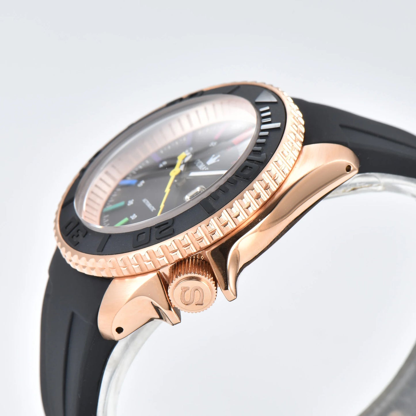men Watch OUMASHI brand WATCH NH36 Watch NH35 Rainbow Dial Automatic mechanical movement sapphire rubber belt waterproof watch