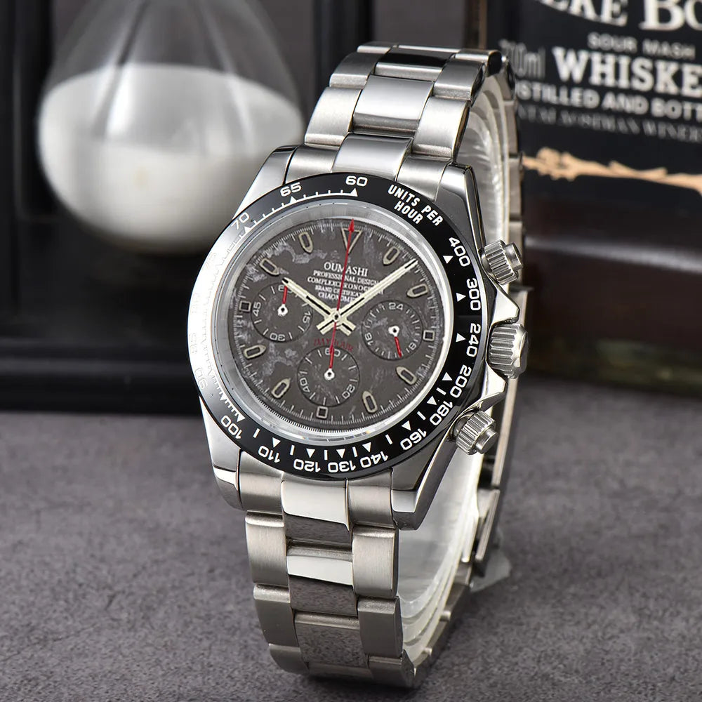VK63 WATCH Luxury 39mm quartz Chronograph Business Watch Men's VK Series 63 Sport Sapphire Glass Ceramic bezel insert men watch