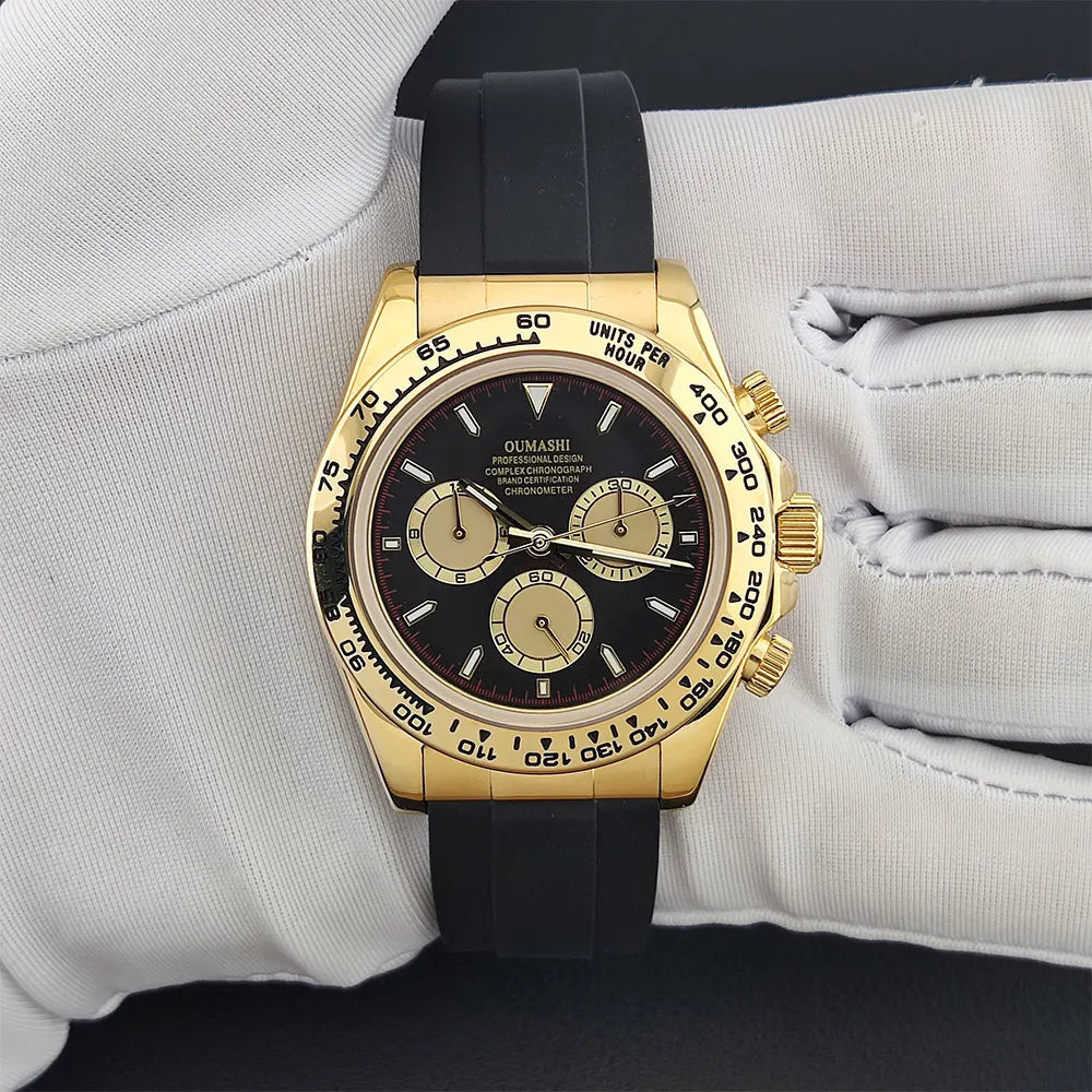 Luxury men's watch gold Chronograph Equation Racing Men Automatic Mechanical Watch Waterproof 10ATM Sapphire 4801 4130 Movement
