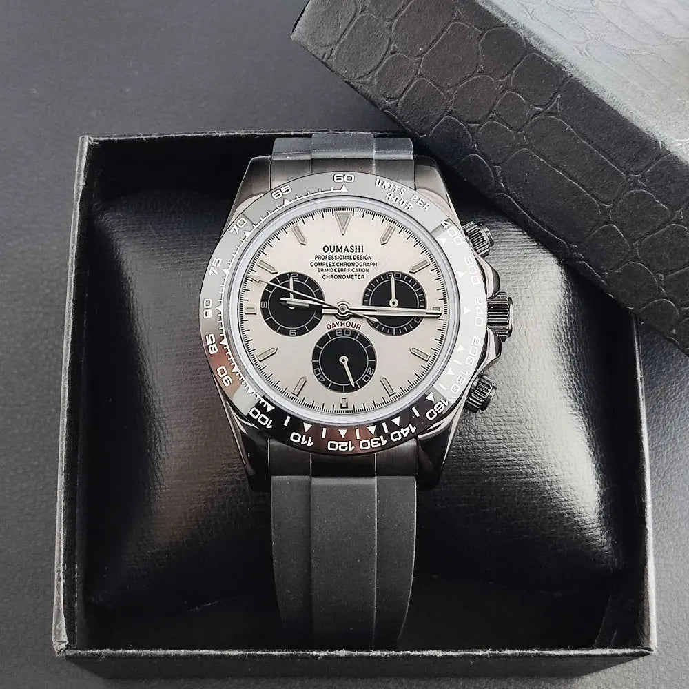 Luxury Multifunction Wristwatch black 4130 watch Men's automatic mechanical Watches for Men Chronograph Watch Sapphire Luminous