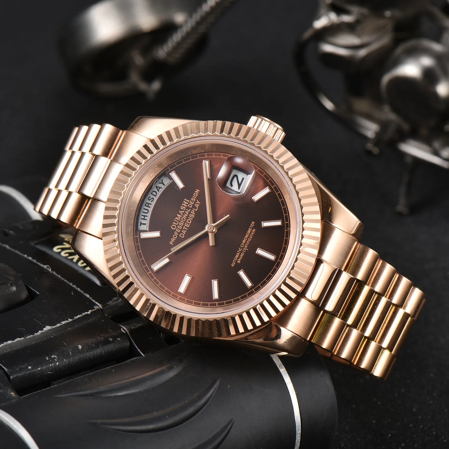 39mm Men's watch 8285 Watch Chocolate Dial Stainless Steel sapphire Glass Men's Automatic Watch 10bar Waterproof miyota 8285