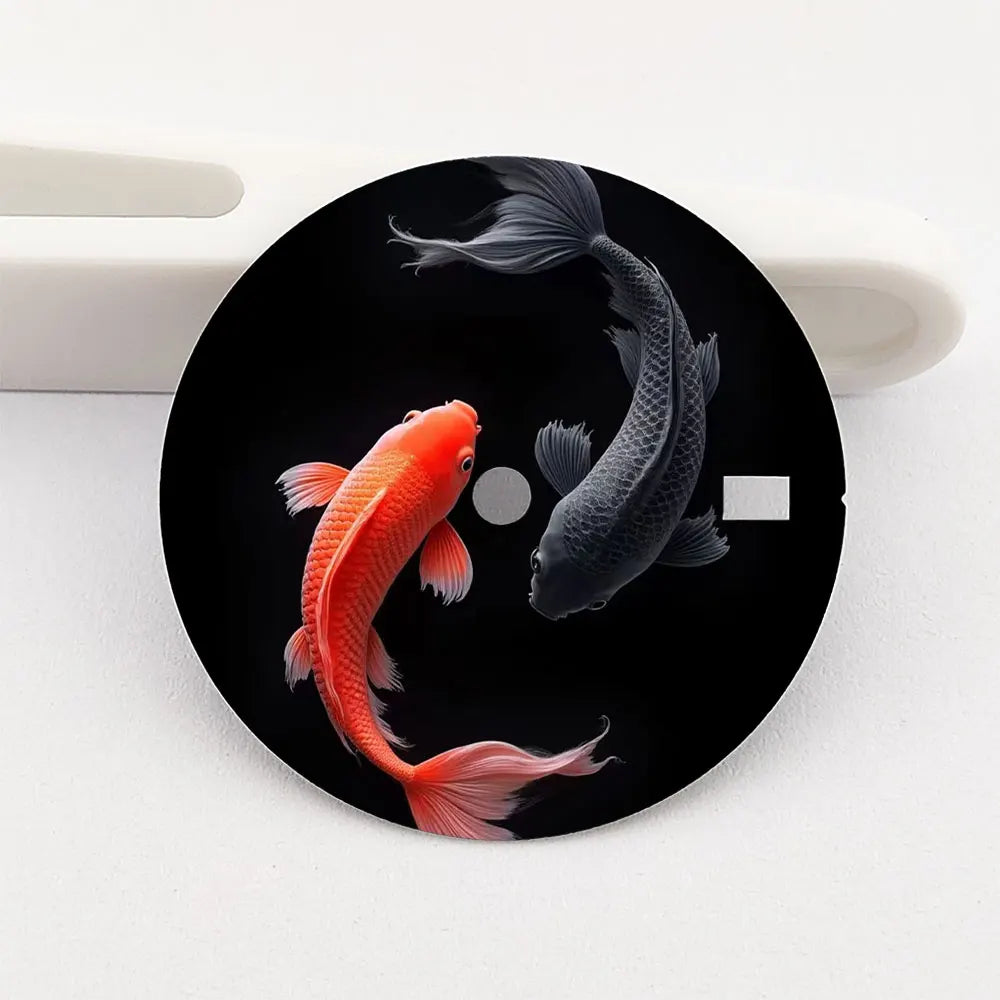 The 28.5mm NH35 dial koi fish dial color-printed personalized dial is suitable for the NH35/36 movement
