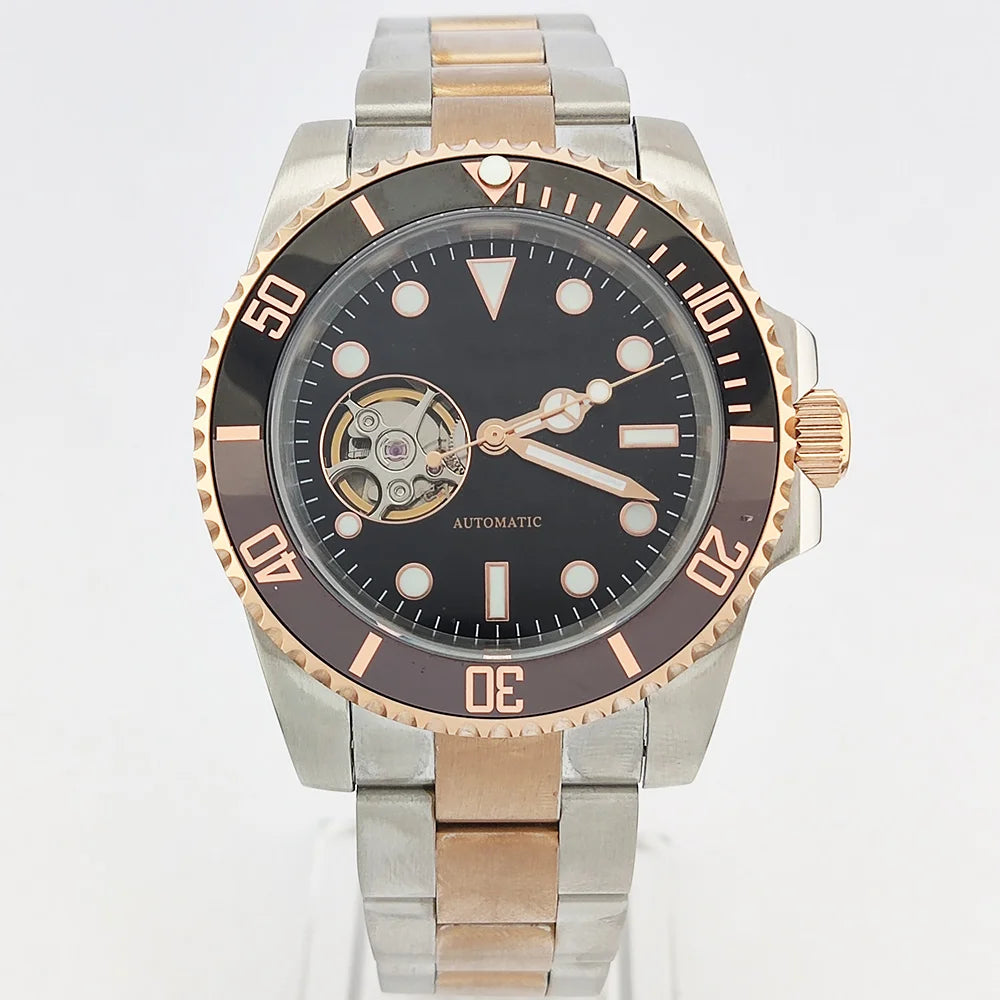 diving men watch 40.5mm NH38 automatic Men's watch Hollow dial dial sapphire glass luminous automatic watch NH38 movement