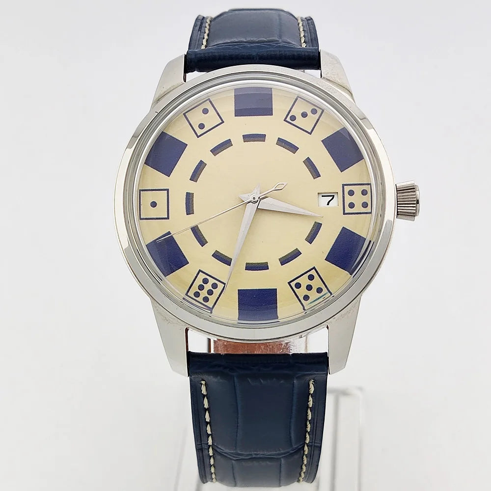 OUMASHI designs the new NH35A mechanical watch for men Russian Roulette Game Mineral Glass Diamond dial for men's watch